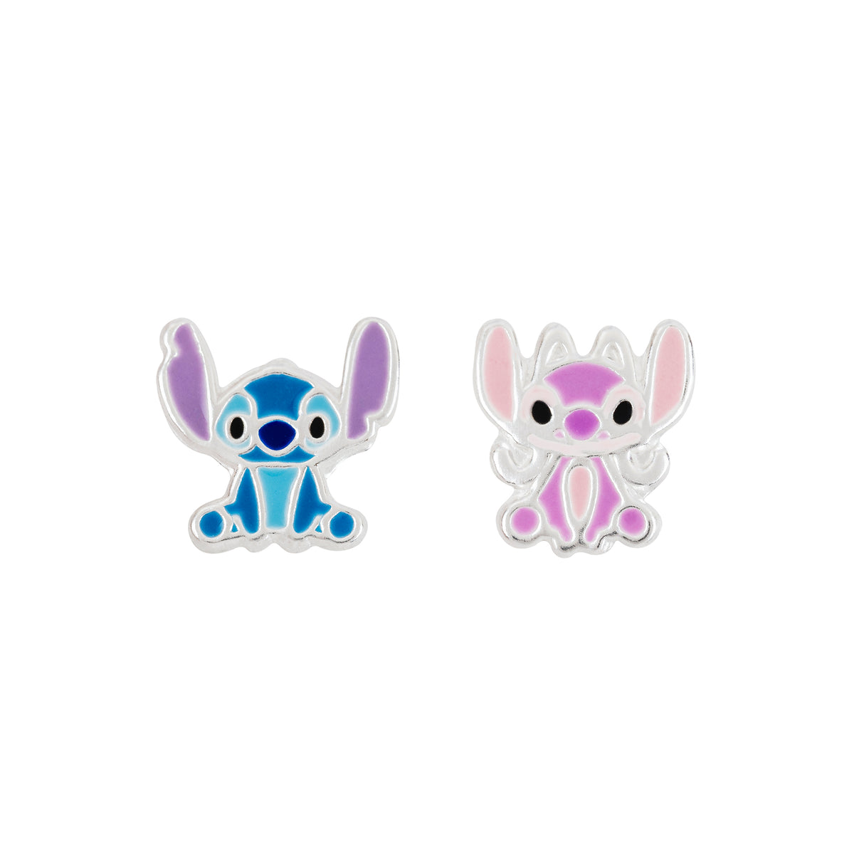 Disney Stitch & Angel Sterling Silver Stud Earrings